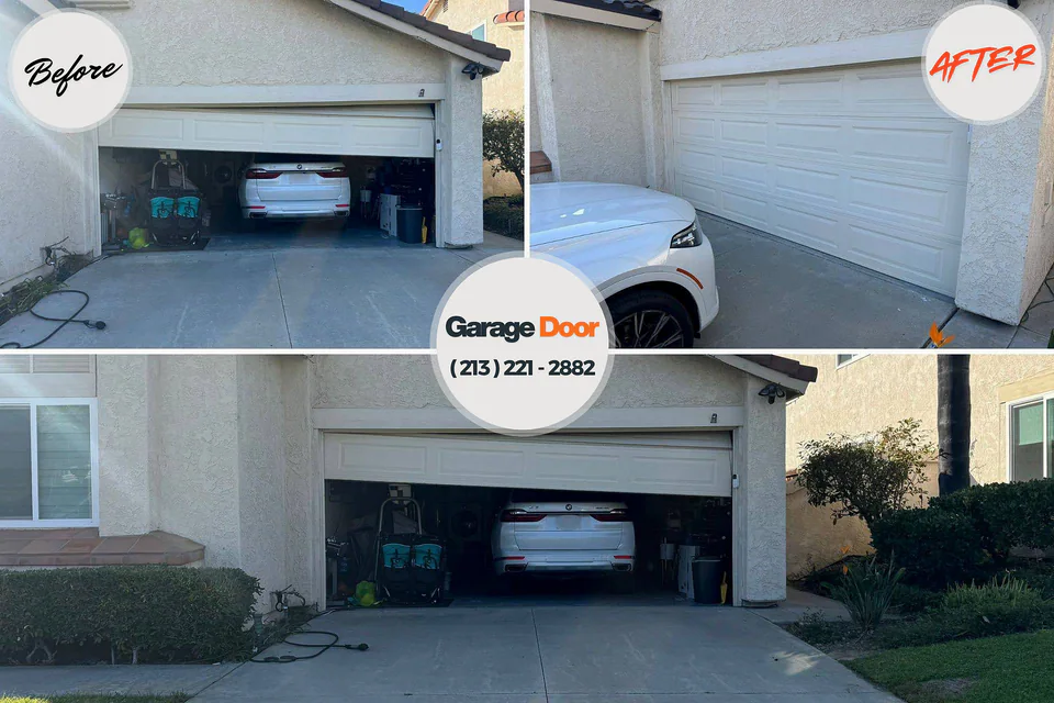 Before and after: garage door spring repair State Center, IA